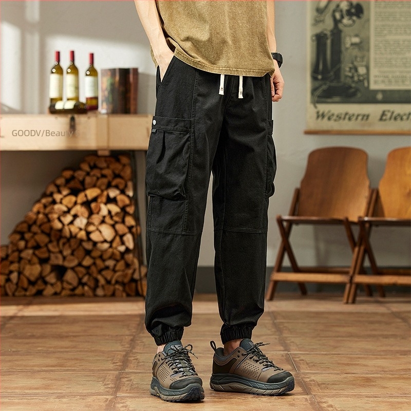 Pantaloni de trening din bumbac pur pentru bărbați și femei, stil american, cu talie înaltă, cu picior larg, stil stradal, slăbire, stil american, retro, cu vârful degetelor, pantaloni slăbiti, îmbrăcăminte pentru bărbați