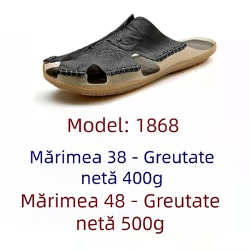 Sandale de plajă plate pentru bărbați, vara anului 2023, papuci din piele de vacă reală, casual, comerț exterior transfrontalier, dimensiuni mari, sandale, pantofi de plajă pentru bărbați