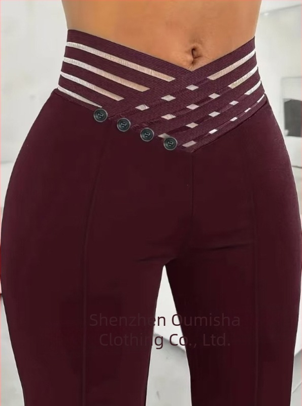 Amazon, vânzare fierbinte 2025, comerț exterior european și american, nou, curea goală pentru femei, talie înaltă micro, pantaloni largi casual, cu picior larg