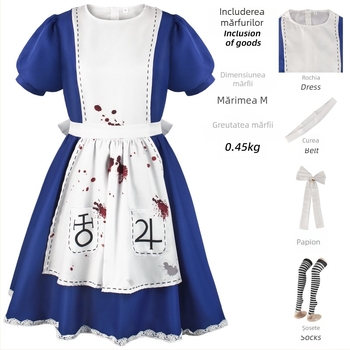 Costum Alice Crazy Return pentru cosplay, Alice în rochie, costum de servitoare, costum de scenă
