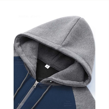Bărbați toamna și iarna hanorac costum casual cu glugă hanorac costum sport cu fermoar jachetă cu cordon fleece material