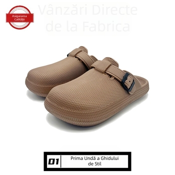 Papuci de casă pentru bărbați, articole vestimentare exterioare versatile, pantofi Birkenstock antiderapanți pentru fete, model toe-toe, modă casual de nișă pentru cupluri