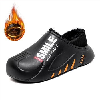 Pantofi de toamnă și iarnă pentru bărbați 2023, pantofi casual la modă, cu căptușeală din fleece, papuci călduroși, îmbrăcăminte exterioară, pantofi cu vârful închis, alunecări din bumbac, pantofi de casă cu blană