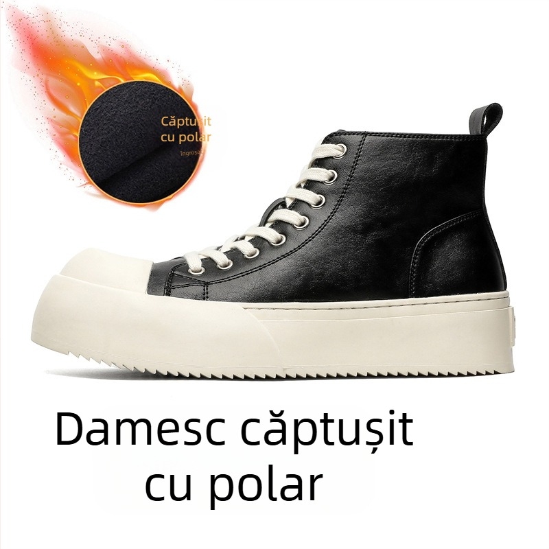 Toamna 2024 Pantofi sport casual noi pentru femei, talpă groasă neagră, pantofi Derby cu cap mare, pantofi casual 55426-J
