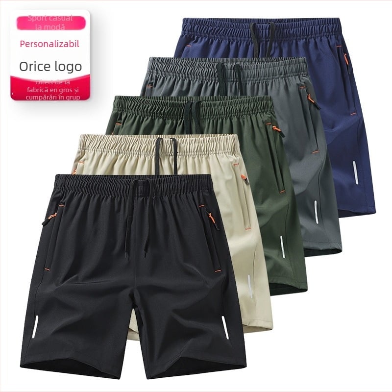 Pantaloni scurți sport pentru bărbați, mărimi europene transfrontaliere, de vară, subțiri, cu uscare rapidă, pentru bărbați, pantaloni de alergare lejeri, cu logo imprimabil pentru femei