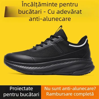Pantofi de bucătărie profesionali pentru bărbați, antiderapanți, impermeabili, rezistenti la ulei, rezistenti la mirosuri, respirabili, cu spate, pentru bucătărie