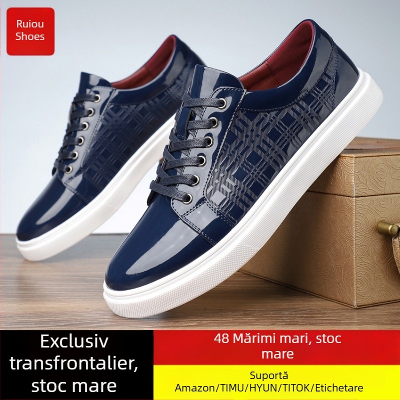 Pantofi sport pentru bărbați, stil formal, din piele naturală, cu toc înalt, stil business, casual, 39-48, curea, pantofi de afaceri lucioși pentru bărbați