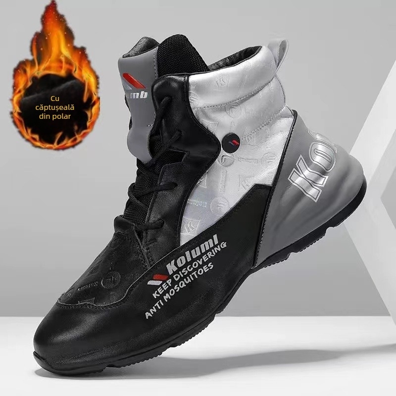 Pantofi sport bărbați toamna-iarna 2024, pantofi noi din bumbac cald, căptușiți cu fleece, groși, pentru tineri, pantofi sport albi, înalți