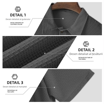 Tricou polo TEMU Amazon Explosions, stil high-end Mesh Buersucker, mătase glacială, cu mânecă scurtă, pentru bărbați, model Lasel, culoare solidă, mărime plus