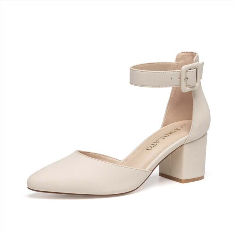 Sandale de vară cu toc înalt pentru femei, stil european și american, mărime mare, vârf ascuțit, toc gros, pantofi simpli de damă negri cu o singură curea
