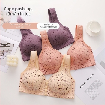 Sutien subțire cu cataramă frontală transfrontalieră pentru mame, lenjerie intimă pentru femei, mărime plus, fără inele de oțel, cupă fixă, stil vestă