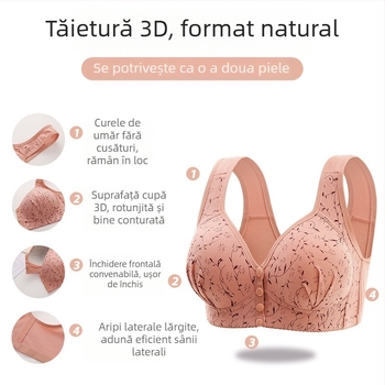 Sutien subțire cu cataramă frontală transfrontalieră pentru mame, lenjerie intimă pentru femei, mărime plus, fără inele de oțel, cupă fixă, stil vestă