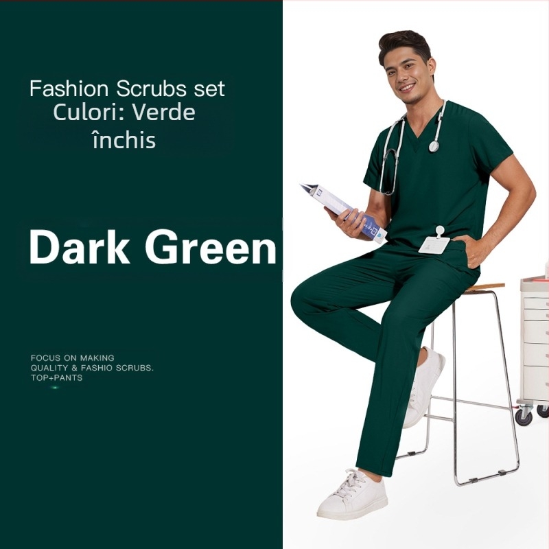 Bărbați și femei același elastic rapid uscare subțire Basic drept pantaloni Salon de înfrumusețare clinică stomatologică haine de lucru spălate manual haine