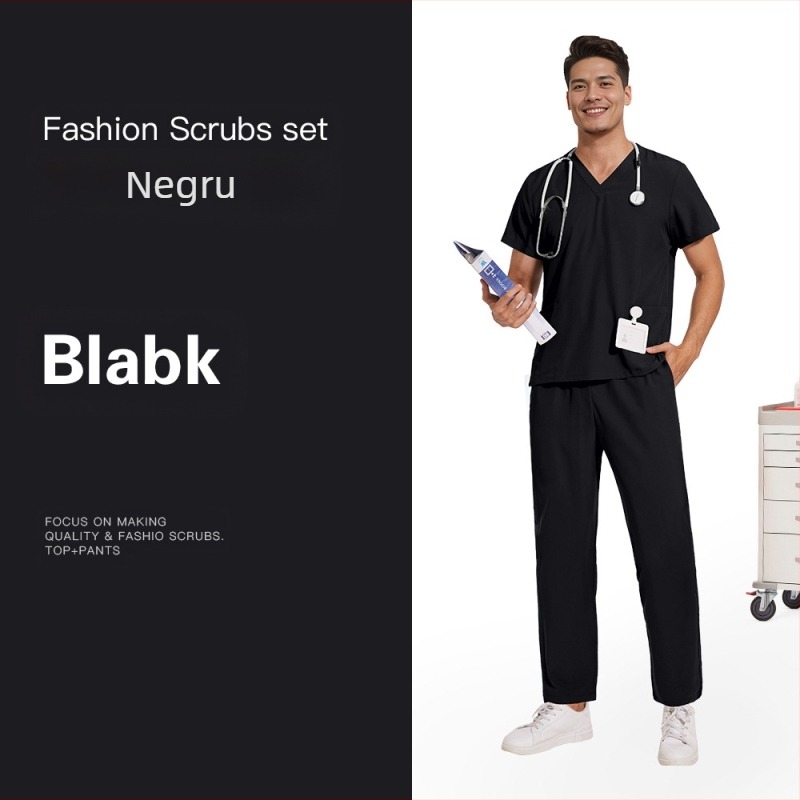 Bărbați și femei același elastic rapid uscare subțire Basic drept pantaloni Salon de înfrumusețare clinică stomatologică haine de lucru spălate manual haine