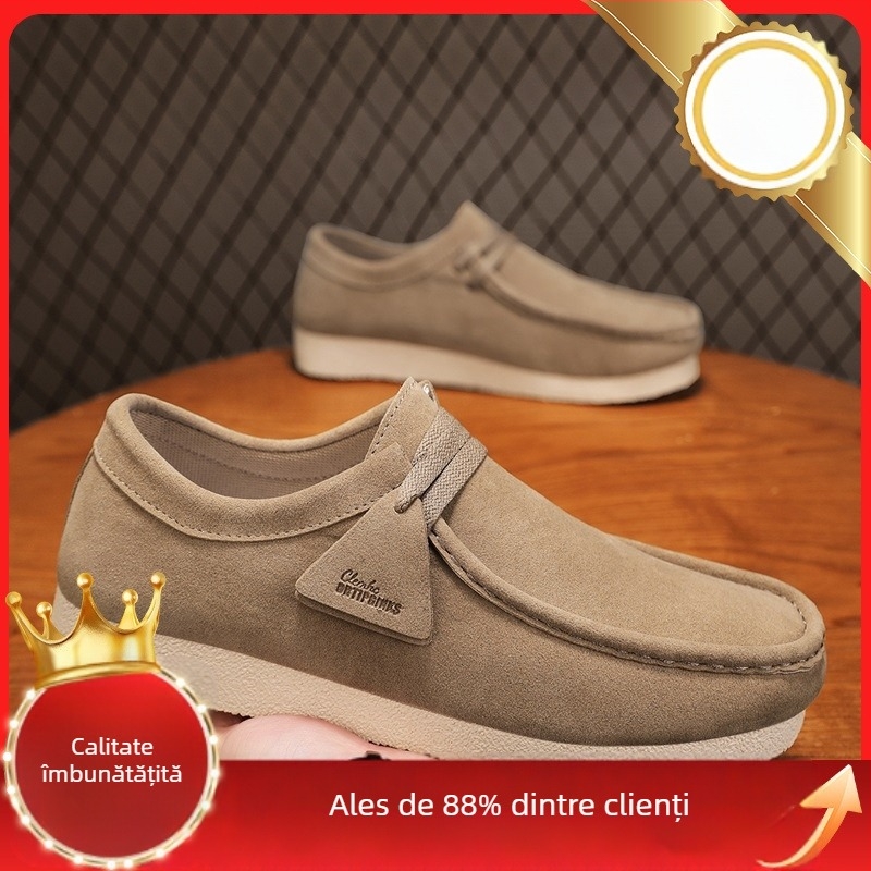 Pantofi sport pentru bărbați 2025, primăvara nouă, la modă, toate potrivirile, retro britanic, din piele impermeabilă, casual, mocasini fără slip