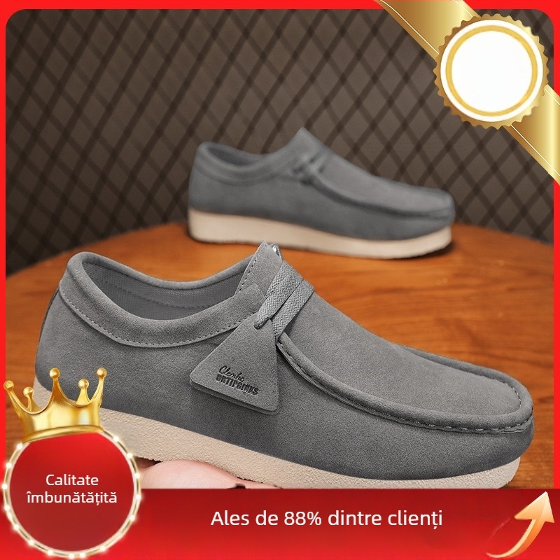 Pantofi sport pentru bărbați 2025, primăvara nouă, la modă, toate potrivirile, retro britanic, din piele impermeabilă, casual, mocasini fără slip