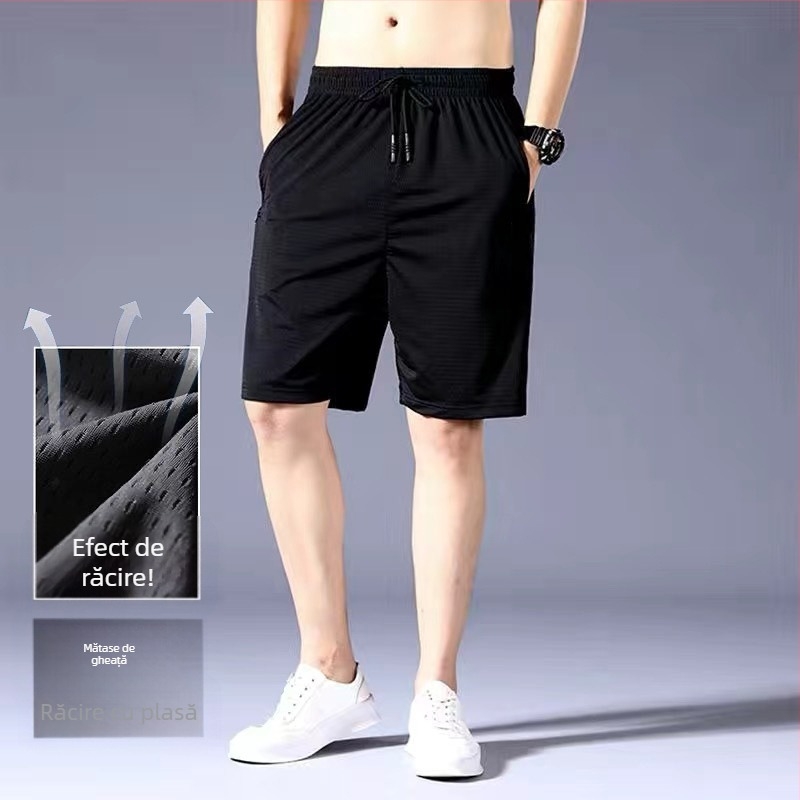 Pantaloni scurți sport pentru bărbați, pantaloni de fitness americani, căptușiți cu pantaloni scurți de baschet casual din două piese, anti-mers pe jos, cu trei puncte