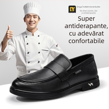 Pantofi de bucătărie Qingya de vară pentru bărbați, pantofi de siguranță antiderapanți RC impermeabili și rezistenți la ulei, pantofi de protecție pentru bucătărie