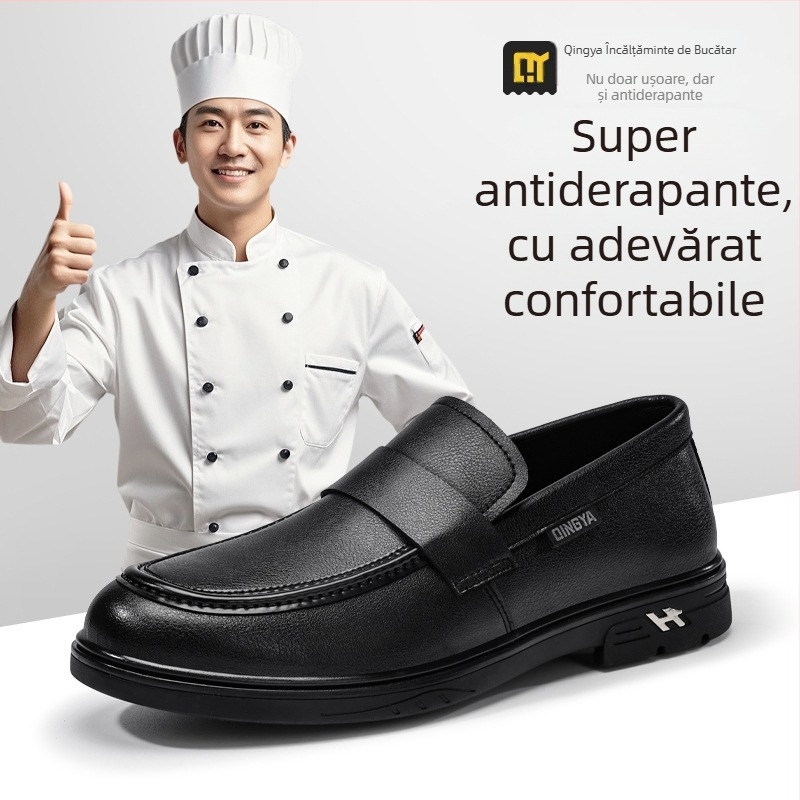 Pantofi de bucătărie Qingya de vară pentru bărbați, pantofi de siguranță antiderapanți RC impermeabili și rezistenți la ulei, pantofi de protecție pentru bucătărie