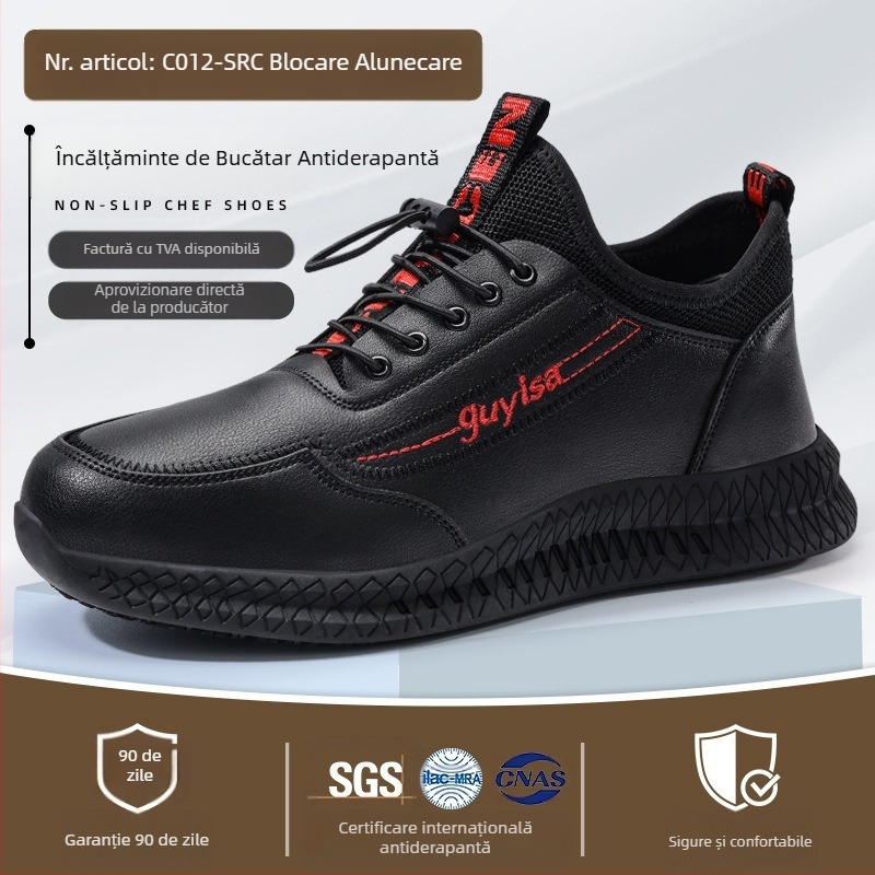 Pantofi de bucătărie Qingya de vară pentru bărbați, pantofi de siguranță antiderapanți RC impermeabili și rezistenți la ulei, pantofi de protecție pentru bucătărie