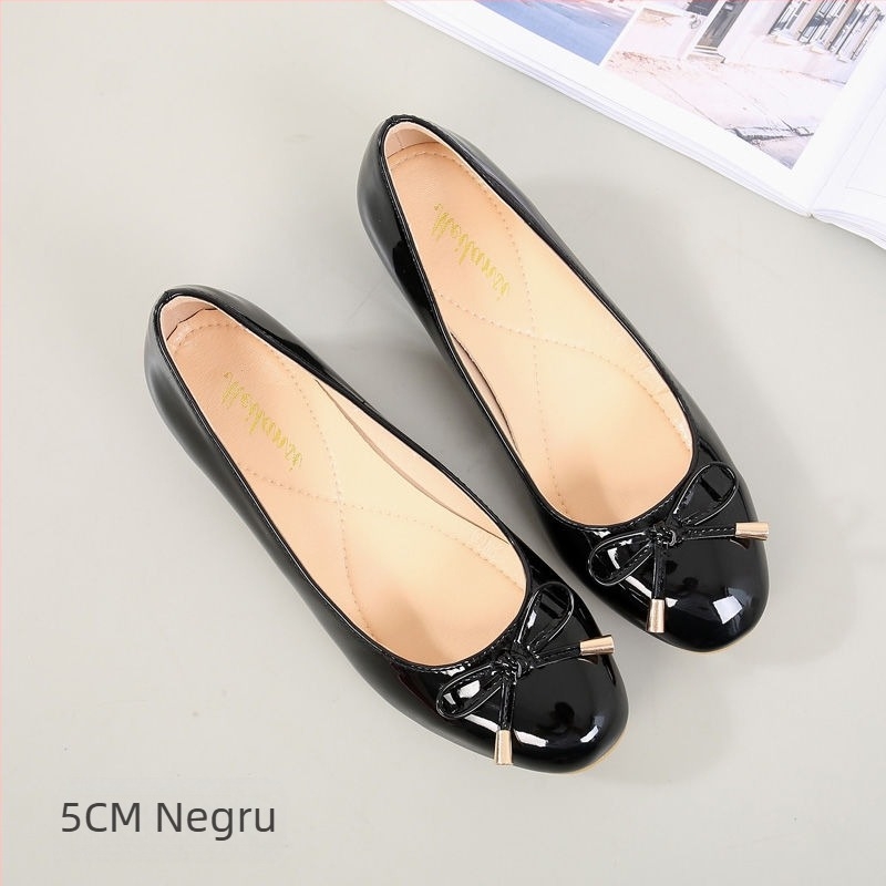 Pantofi de damă din piele naturală cu toc gros și vârf rotund, roșii, pentru mame de vârstă mijlocie, cu talpă moale, din piele, pantofi cu un singur strat, pantofi de nuntă cu toc mediu, mărime mică