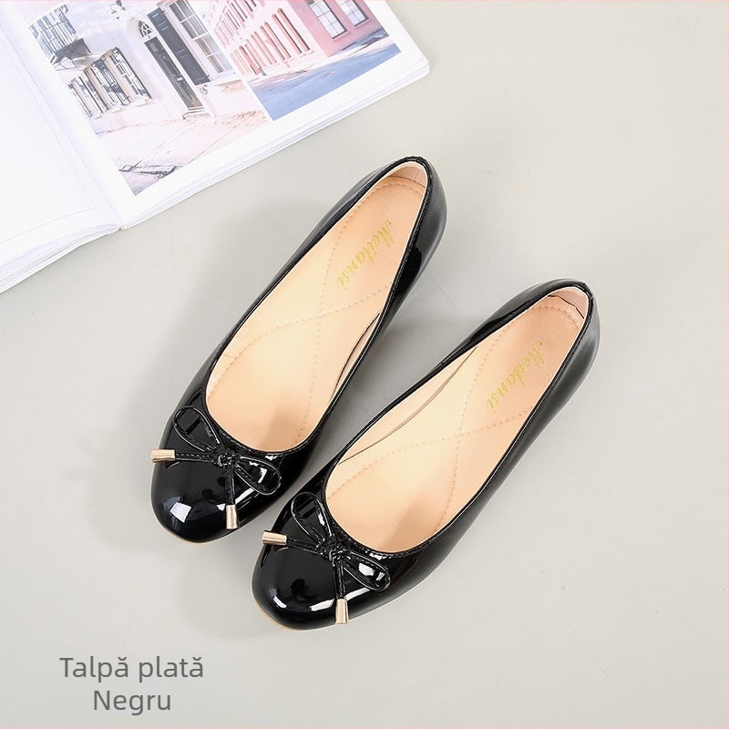 Pantofi de damă din piele naturală cu toc gros și vârf rotund, roșii, pentru mame de vârstă mijlocie, cu talpă moale, din piele, pantofi cu un singur strat, pantofi de nuntă cu toc mediu, mărime mică