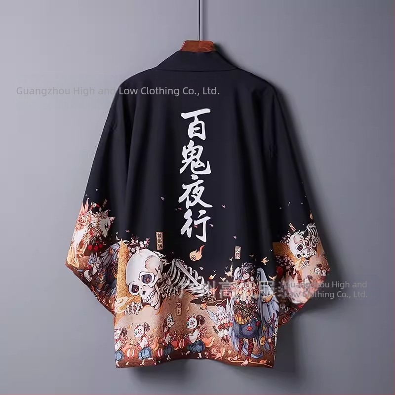2024 Produs nou transfrontalier Element Series Pelerina nouă Harajuku Kimono Robă Outwear Haori Pelerina Cardigan