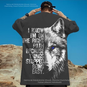 Tricouri cu animale pentru bărbați, imprimeu 3D Wolf, Street Harajuku, scurte