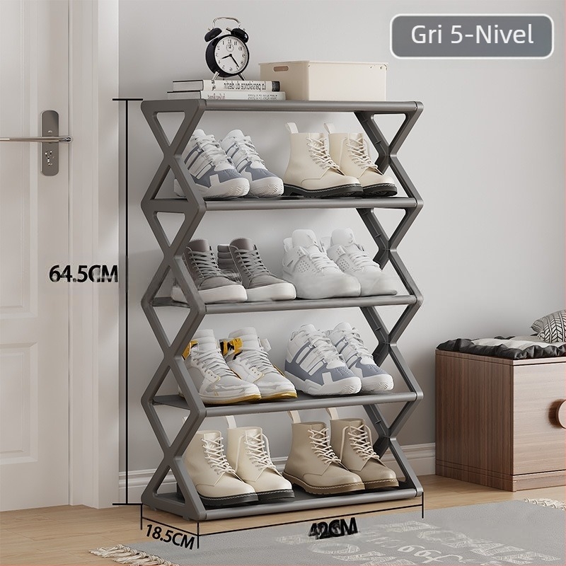 Suport pentru pantofi transfrontalier simplu, modern, rezistent la praf, suport pentru pantofi multistrat, asamblare simplă, suport pentru pantofi pliabil