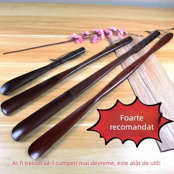 Extractor de pantofi din lemn masiv, mâner lung, pentru femeile însărcinate în vârstă, nu se îndoi, extractor de pantofi, uzură de pantofi, artefact din lemn, economisește timp