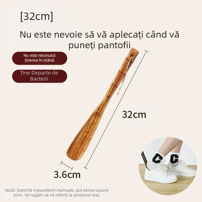 Extractor de pantofi din lemn masiv, mâner lung, pentru femeile însărcinate în vârstă, nu se îndoi, extractor de pantofi, uzură de pantofi, artefact din lemn, economisește timp