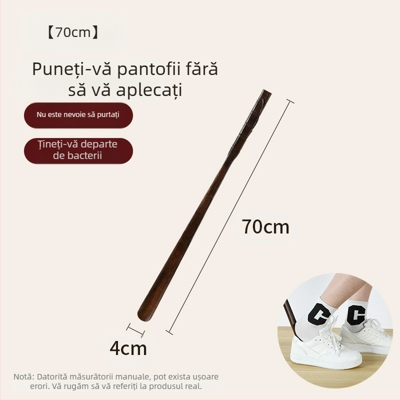 Extractor de pantofi din lemn masiv, mâner lung, pentru femeile însărcinate în vârstă, nu se îndoi, extractor de pantofi, uzură de pantofi, artefact din lemn, economisește timp