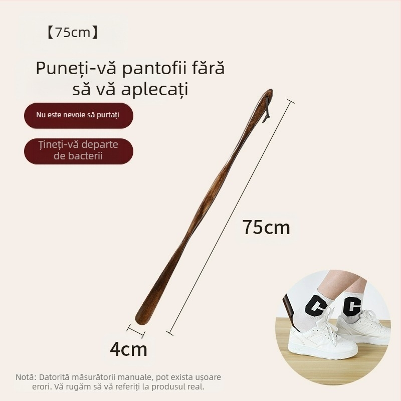 Extractor de pantofi din lemn masiv, mâner lung, pentru femeile însărcinate în vârstă, nu se îndoi, extractor de pantofi, uzură de pantofi, artefact din lemn, economisește timp