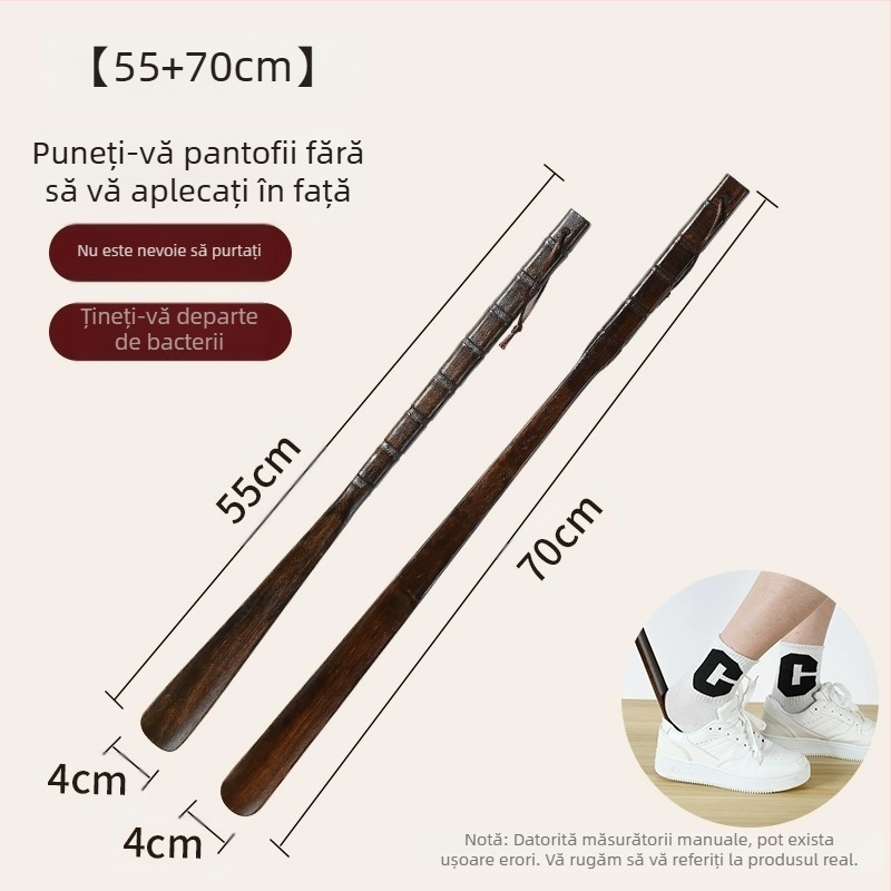 Extractor de pantofi din lemn masiv, mâner lung, pentru femeile însărcinate în vârstă, nu se îndoi, extractor de pantofi, uzură de pantofi, artefact din lemn, economisește timp