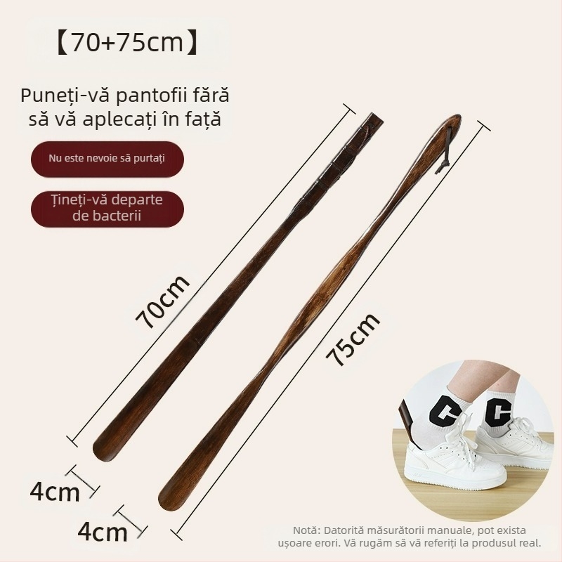 Extractor de pantofi din lemn masiv, mâner lung, pentru femeile însărcinate în vârstă, nu se îndoi, extractor de pantofi, uzură de pantofi, artefact din lemn, economisește timp
