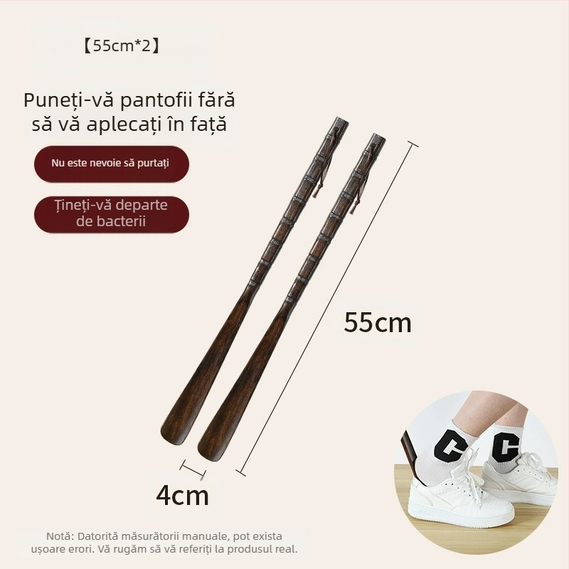 Extractor de pantofi din lemn masiv, mâner lung, pentru femeile însărcinate în vârstă, nu se îndoi, extractor de pantofi, uzură de pantofi, artefact din lemn, economisește timp