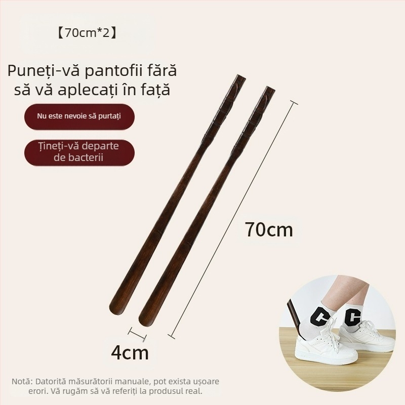 Extractor de pantofi din lemn masiv, mâner lung, pentru femeile însărcinate în vârstă, nu se îndoi, extractor de pantofi, uzură de pantofi, artefact din lemn, economisește timp