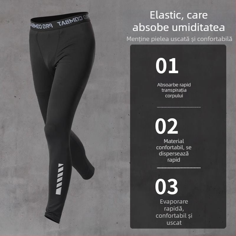 Îmbrăcăminte de fitness pentru bărbați, costum sport, colanți cu uscare rapidă, elasticitate ridicată, îmbrăcăminte de baschet pentru alergare, alergare de dimineață, primăvară și toamnă, îmbrăcăminte de ciclism