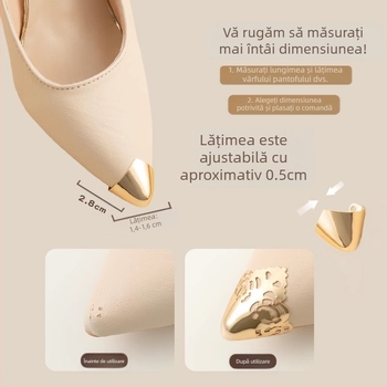 Protecție pentru degete de la picioare, Protecție pentru degete de la picioare, Vârf de pantof anti-lovitură, Husă din piele pentru vârful pantofului, Repararea tocurilor înalte, Geantă cu vârful ascuțit, Artefact cu cap metalic pentru degete