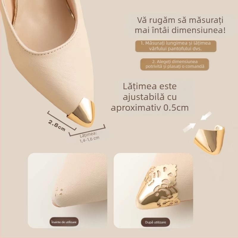 Protecție pentru degete de la picioare, Protecție pentru degete de la picioare, Vârf de pantof anti-lovitură, Husă din piele pentru vârful pantofului, Repararea tocurilor înalte, Geantă cu vârful ascuțit, Artefact cu cap metalic pentru degete