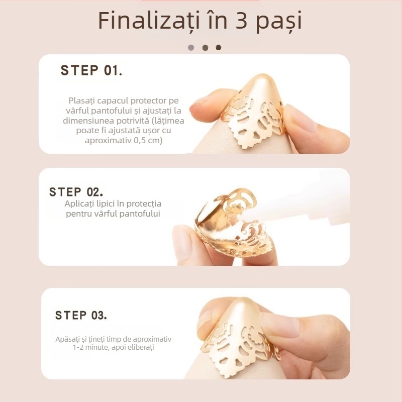 Protecție pentru degete de la picioare, Protecție pentru degete de la picioare, Vârf de pantof anti-lovitură, Husă din piele pentru vârful pantofului, Repararea tocurilor înalte, Geantă cu vârful ascuțit, Artefact cu cap metalic pentru degete