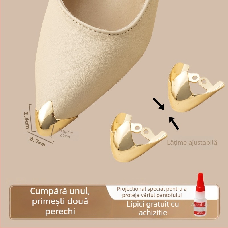 Protecție pentru degete de la picioare, Protecție pentru degete de la picioare, Vârf de pantof anti-lovitură, Husă din piele pentru vârful pantofului, Repararea tocurilor înalte, Geantă cu vârful ascuțit, Artefact cu cap metalic pentru degete