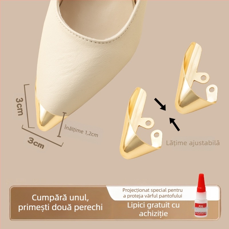 Protecție pentru degete de la picioare, Protecție pentru degete de la picioare, Vârf de pantof anti-lovitură, Husă din piele pentru vârful pantofului, Repararea tocurilor înalte, Geantă cu vârful ascuțit, Artefact cu cap metalic pentru degete