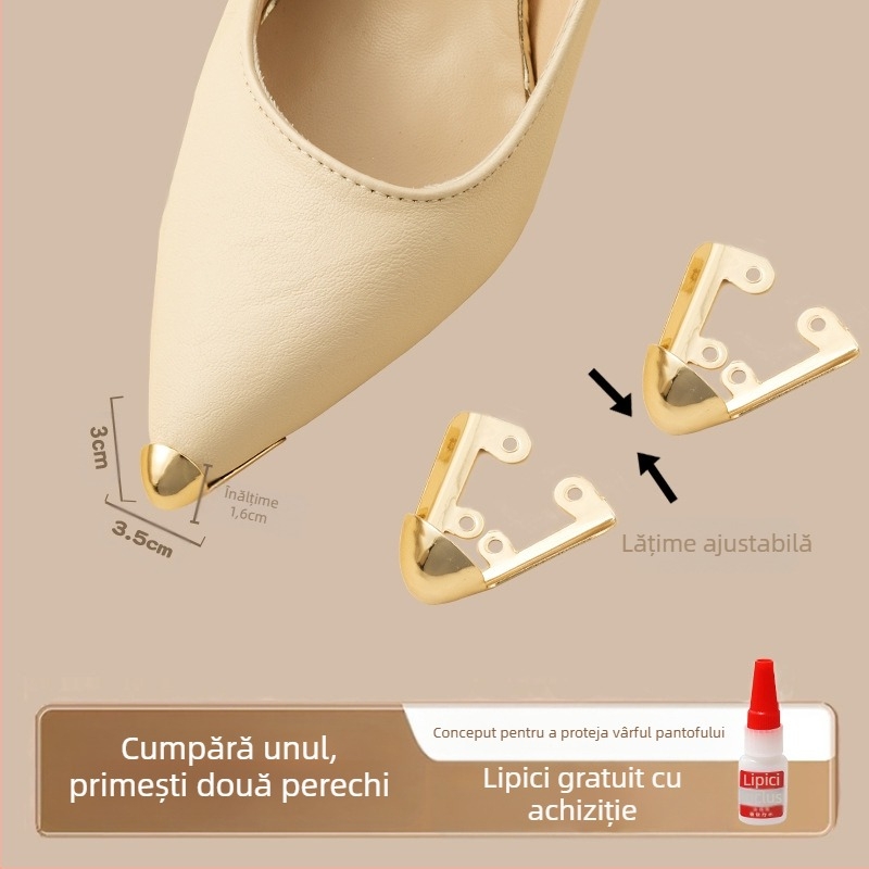 Protecție pentru degete de la picioare, Protecție pentru degete de la picioare, Vârf de pantof anti-lovitură, Husă din piele pentru vârful pantofului, Repararea tocurilor înalte, Geantă cu vârful ascuțit, Artefact cu cap metalic pentru degete