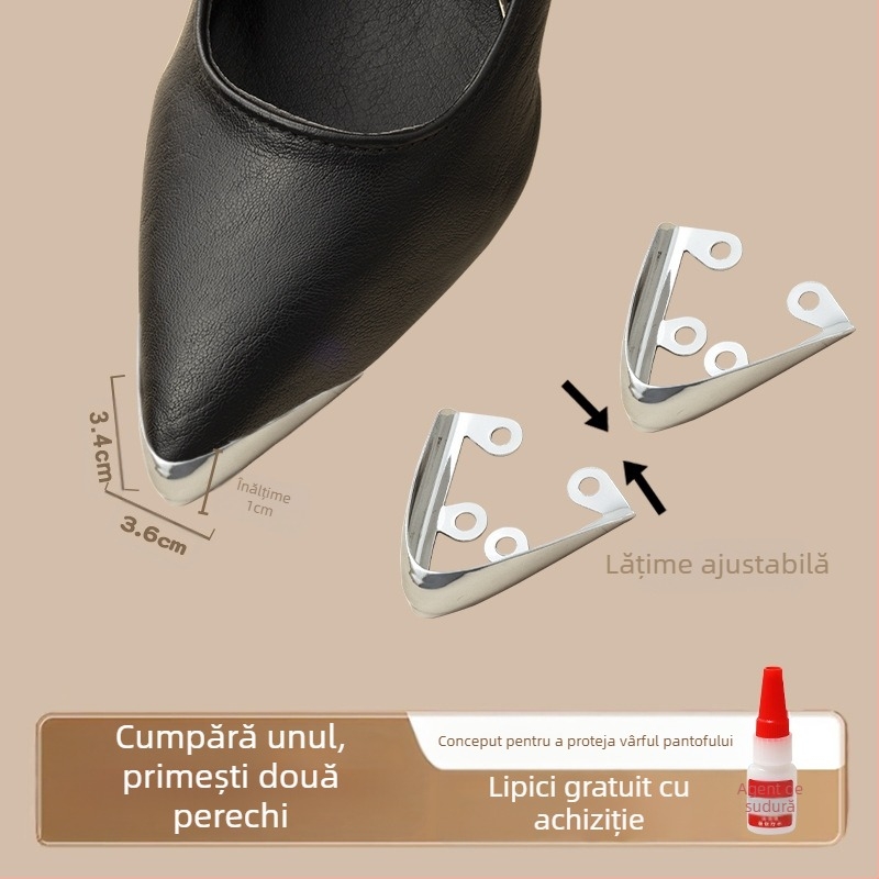 Protecție pentru degete de la picioare, Protecție pentru degete de la picioare, Vârf de pantof anti-lovitură, Husă din piele pentru vârful pantofului, Repararea tocurilor înalte, Geantă cu vârful ascuțit, Artefact cu cap metalic pentru degete
