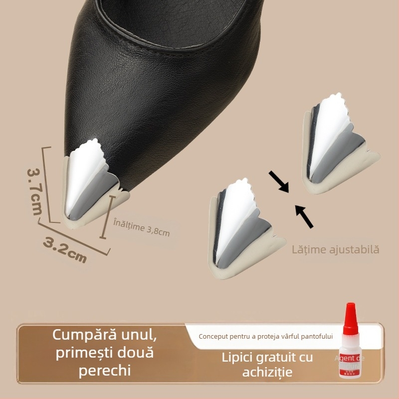 Protecție pentru degete de la picioare, Protecție pentru degete de la picioare, Vârf de pantof anti-lovitură, Husă din piele pentru vârful pantofului, Repararea tocurilor înalte, Geantă cu vârful ascuțit, Artefact cu cap metalic pentru degete