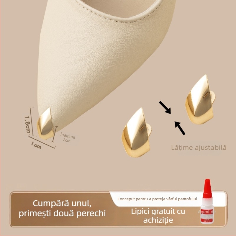 Protecție pentru degete de la picioare, Protecție pentru degete de la picioare, Vârf de pantof anti-lovitură, Husă din piele pentru vârful pantofului, Repararea tocurilor înalte, Geantă cu vârful ascuțit, Artefact cu cap metalic pentru degete