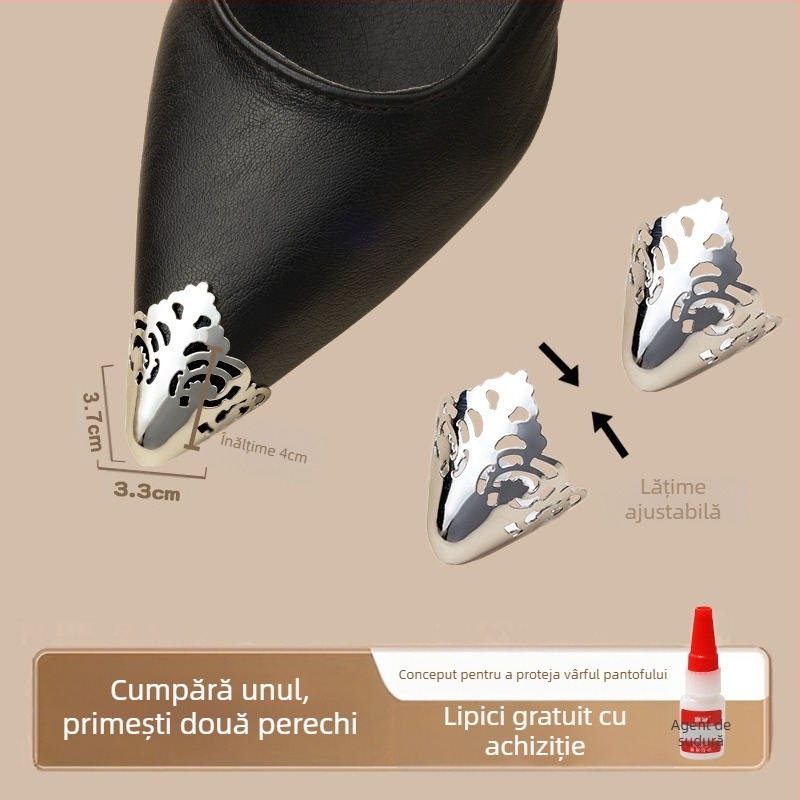 Protecție pentru degete de la picioare, Protecție pentru degete de la picioare, Vârf de pantof anti-lovitură, Husă din piele pentru vârful pantofului, Repararea tocurilor înalte, Geantă cu vârful ascuțit, Artefact cu cap metalic pentru degete