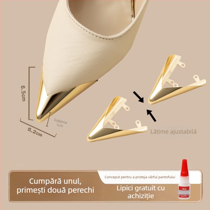 Protecție pentru degete de la picioare, Protecție pentru degete de la picioare, Vârf de pantof anti-lovitură, Husă din piele pentru vârful pantofului, Repararea tocurilor înalte, Geantă cu vârful ascuțit, Artefact cu cap metalic pentru degete