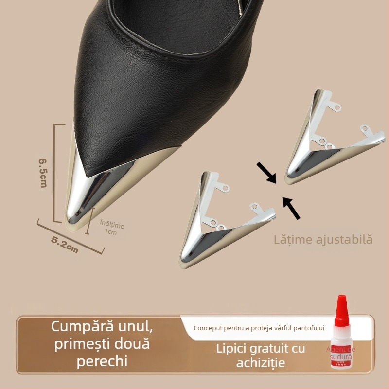 Protecție pentru degete de la picioare, Protecție pentru degete de la picioare, Vârf de pantof anti-lovitură, Husă din piele pentru vârful pantofului, Repararea tocurilor înalte, Geantă cu vârful ascuțit, Artefact cu cap metalic pentru degete
